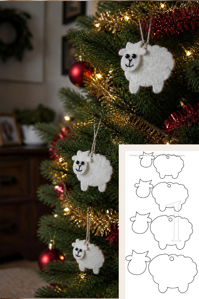 Выкройка Овечки для новогодней елки. Выкройки новогодних игрушек онлайн построение. Генератор выкроек и лекал
